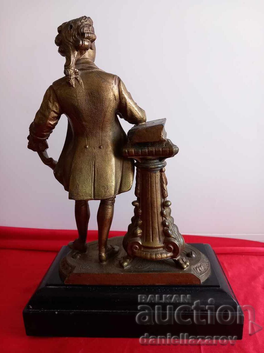 Statueta veche din bronz francez baroc, figura - 5