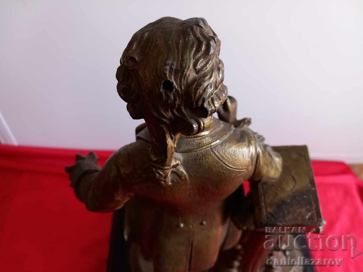Statueta veche din bronz francez baroc, figura - 6