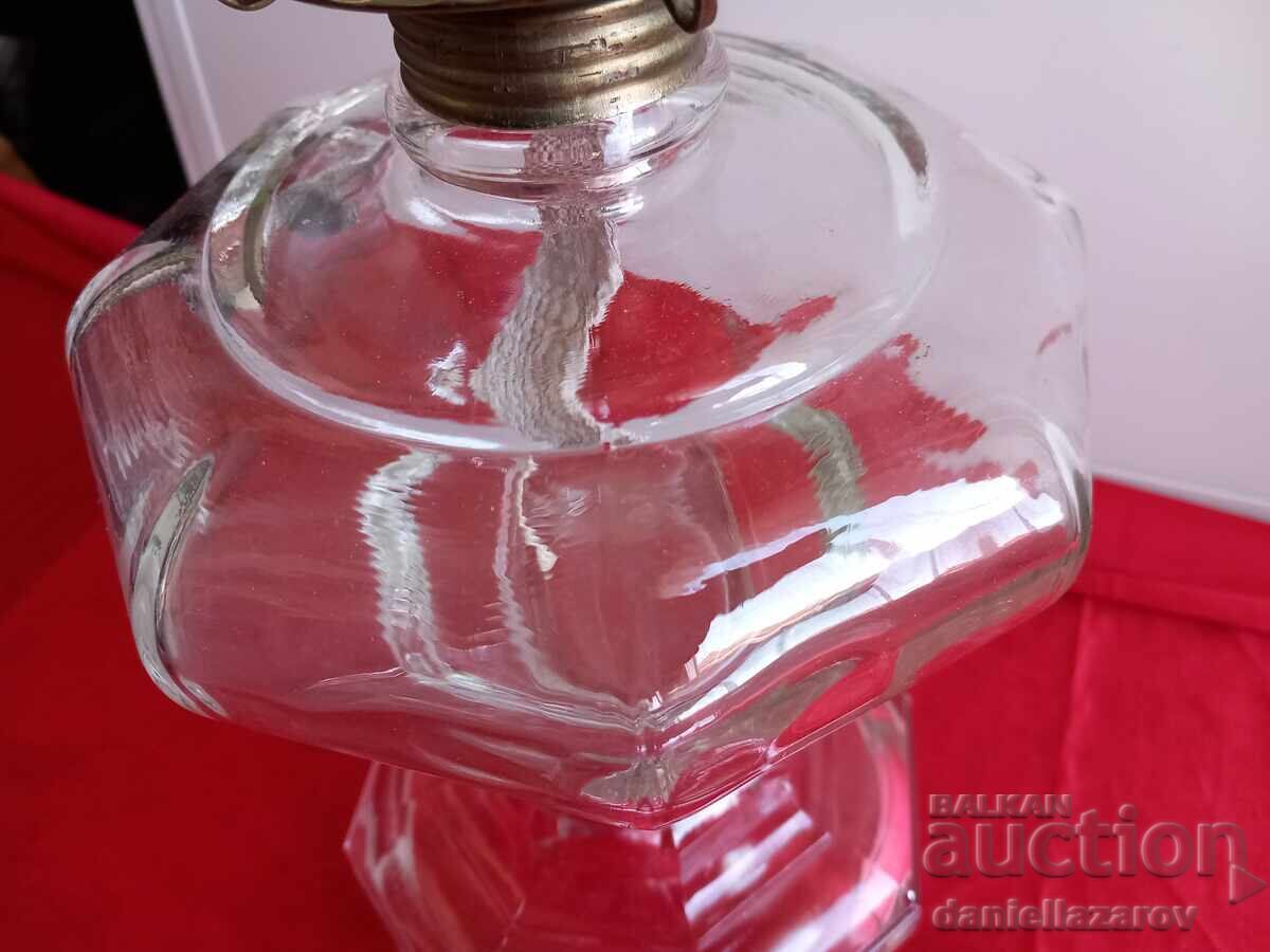 Auction  Rare Large Old Glass Gas Lamp