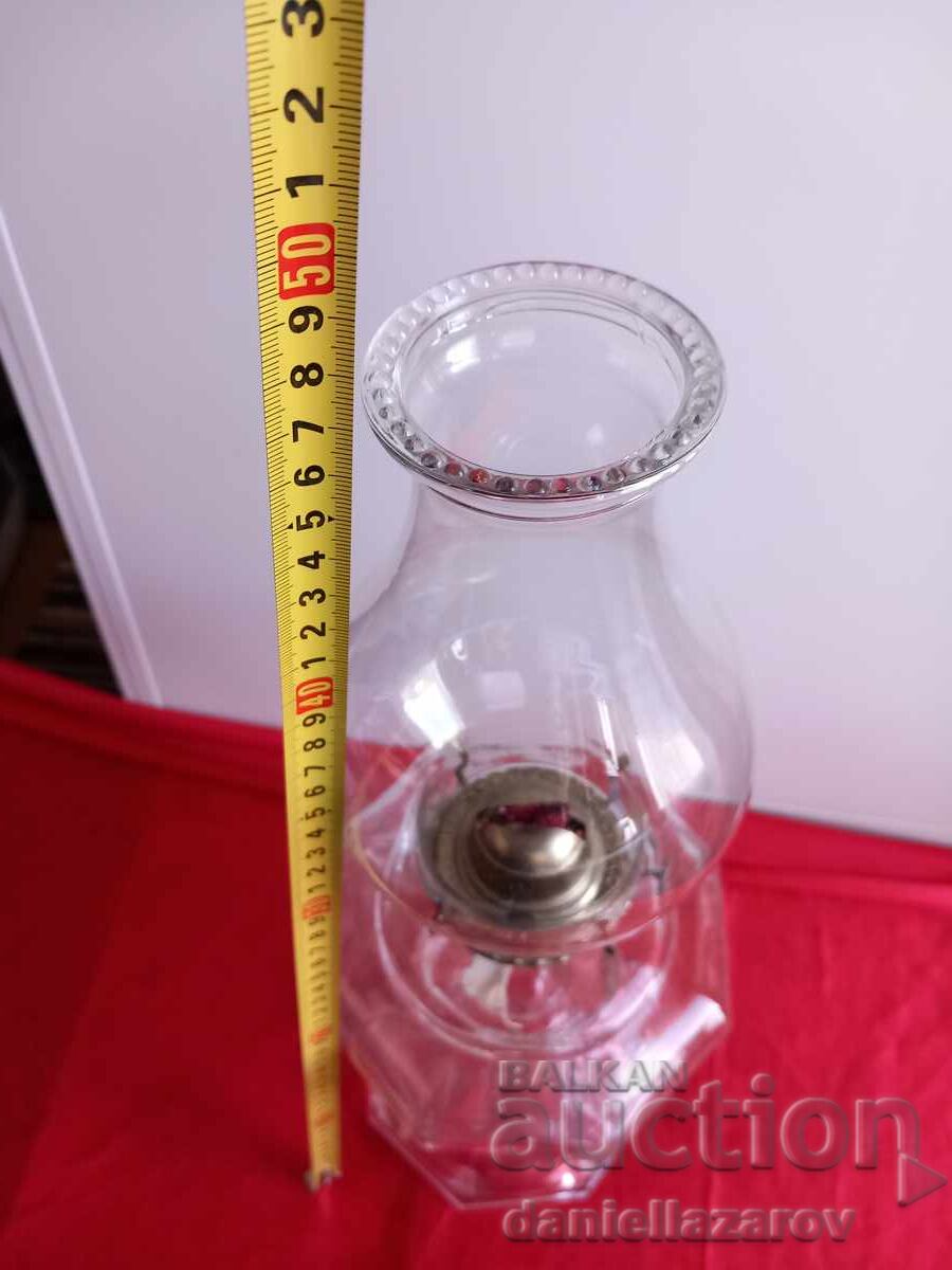 Rare Large Old Glass Gas Lamp - 7
