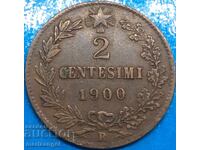 2 Centesimi 1900 Italy Umberto I