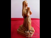 Old French Statuette Kneeling Virgin 1960s