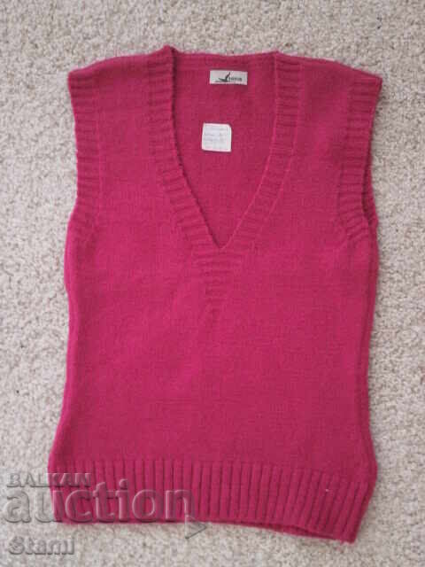 Licitație Pulover fără mâneci buclé tricotat la mașină, culoare ciclamen