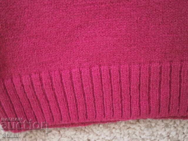 Pulover fără mâneci buclé tricotat la mașină, culoare ciclamen - 5