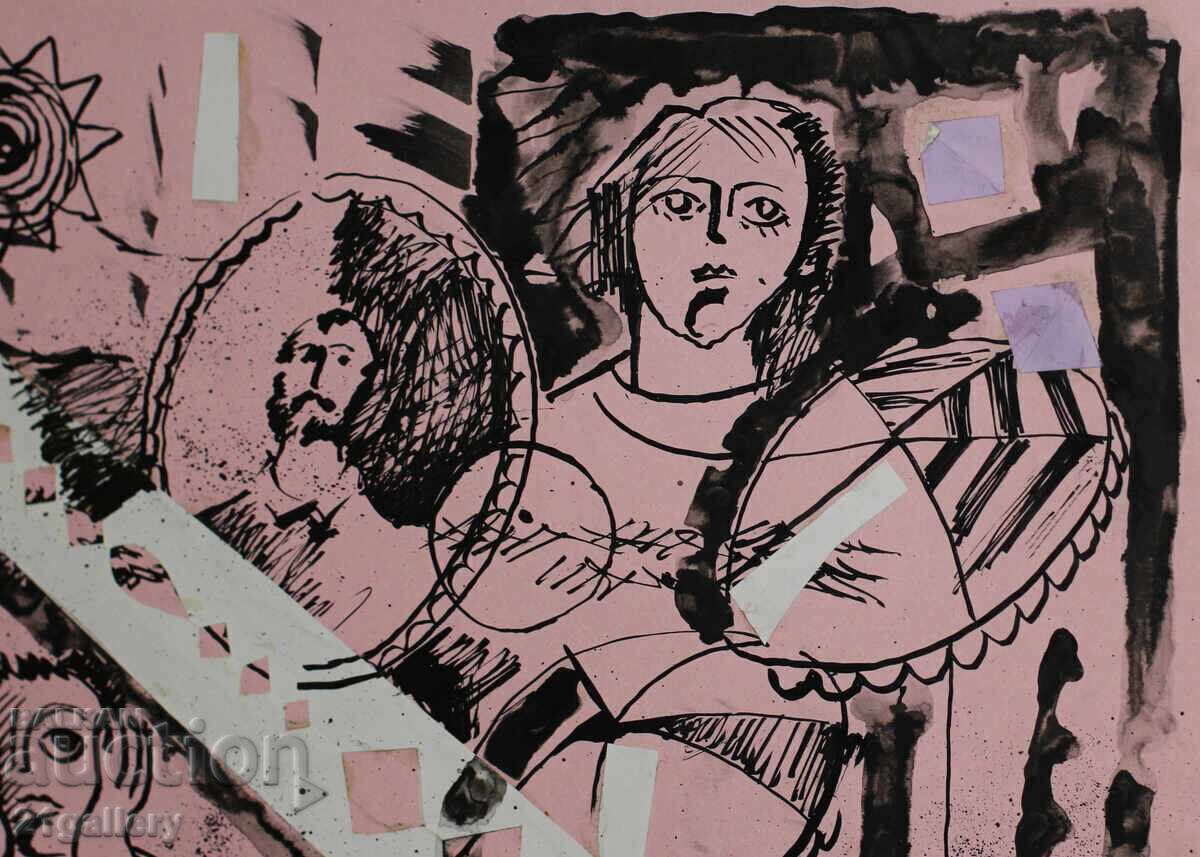 Atanas Kotsev (1957-) Abstract Figural Composition 1987. - 6