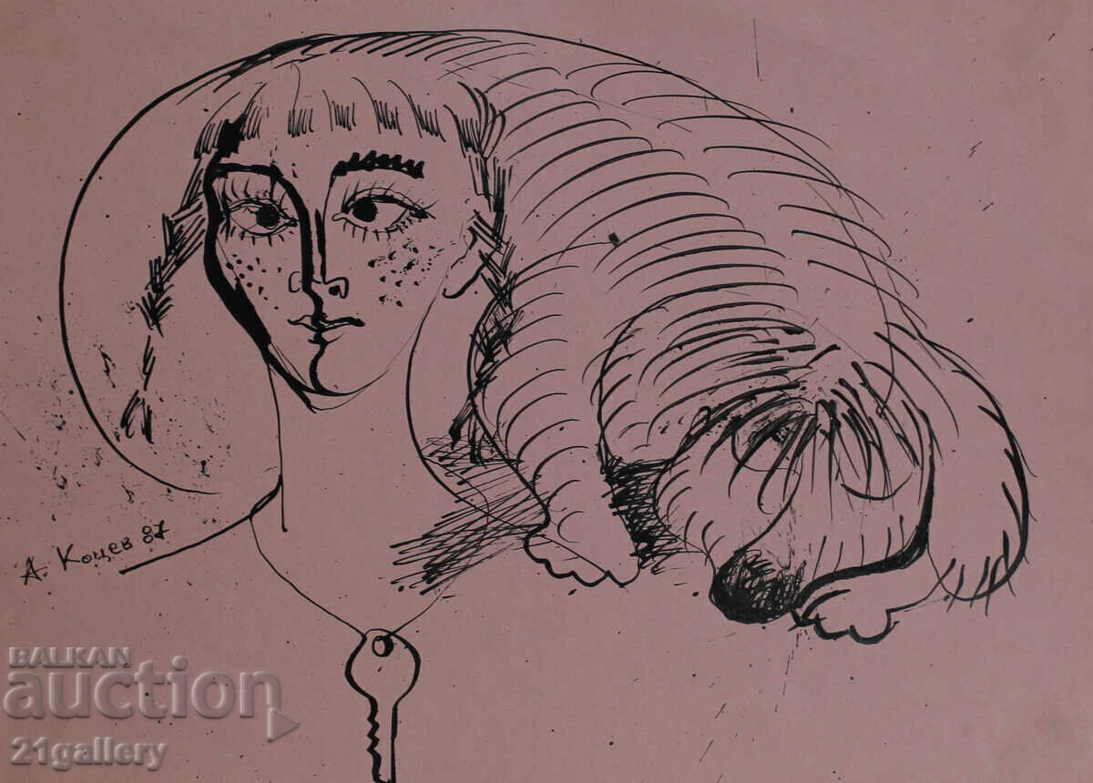 Atanas Kotsev (1957-) Abstract Figural Composition 1987. with price 80.00 BGN | € 40.90 Atanas Kotsev (1957-) Abstract Figural Composition 1987. with price 80.00 BGN | € 40.90