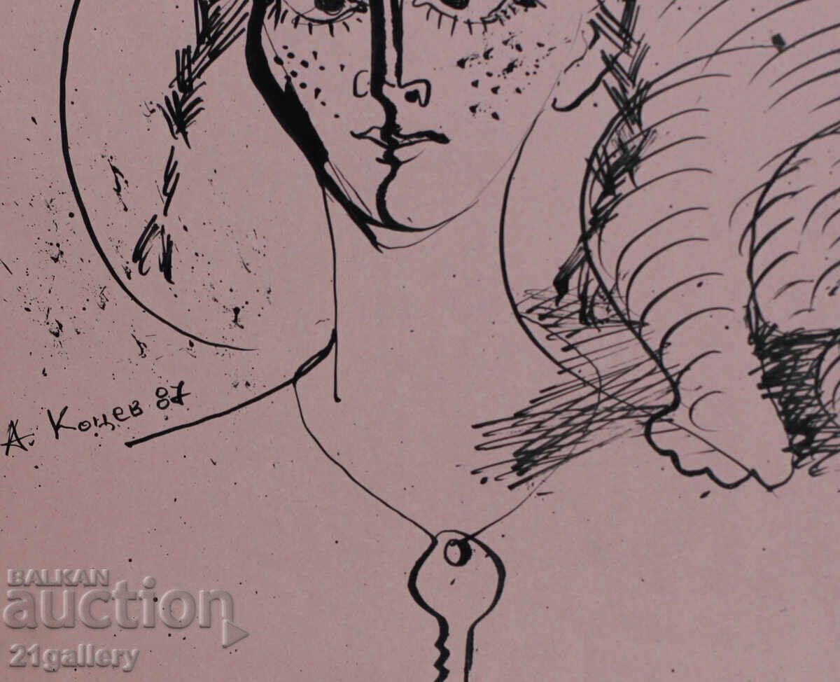 Atanas Kotsev (1957-) Abstract Figural Composition 1987. - 5 Atanas Kotsev (1957-) Abstract Figural Composition 1987. - 5