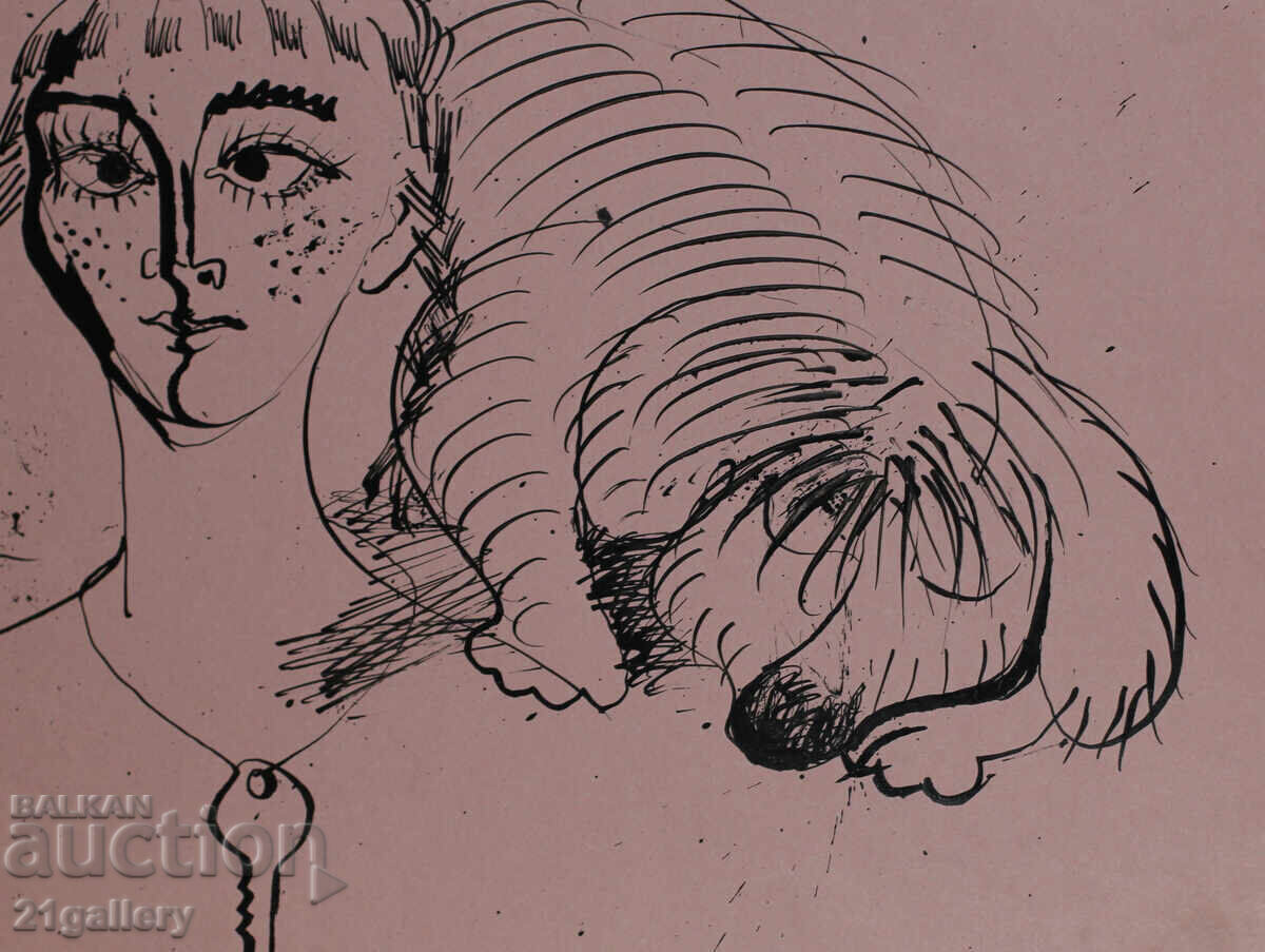 Atanas Kotsev (1957-) Abstract Figural Composition 1987. - 7 Atanas Kotsev (1957-) Abstract Figural Composition 1987. - 7