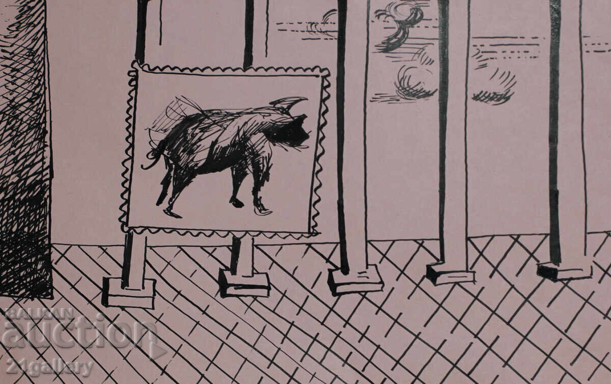 Atanas Kotsev (1957-) Abstract Figural Composition 1987. - 6 Atanas Kotsev (1957-) Abstract Figural Composition 1987. - 6