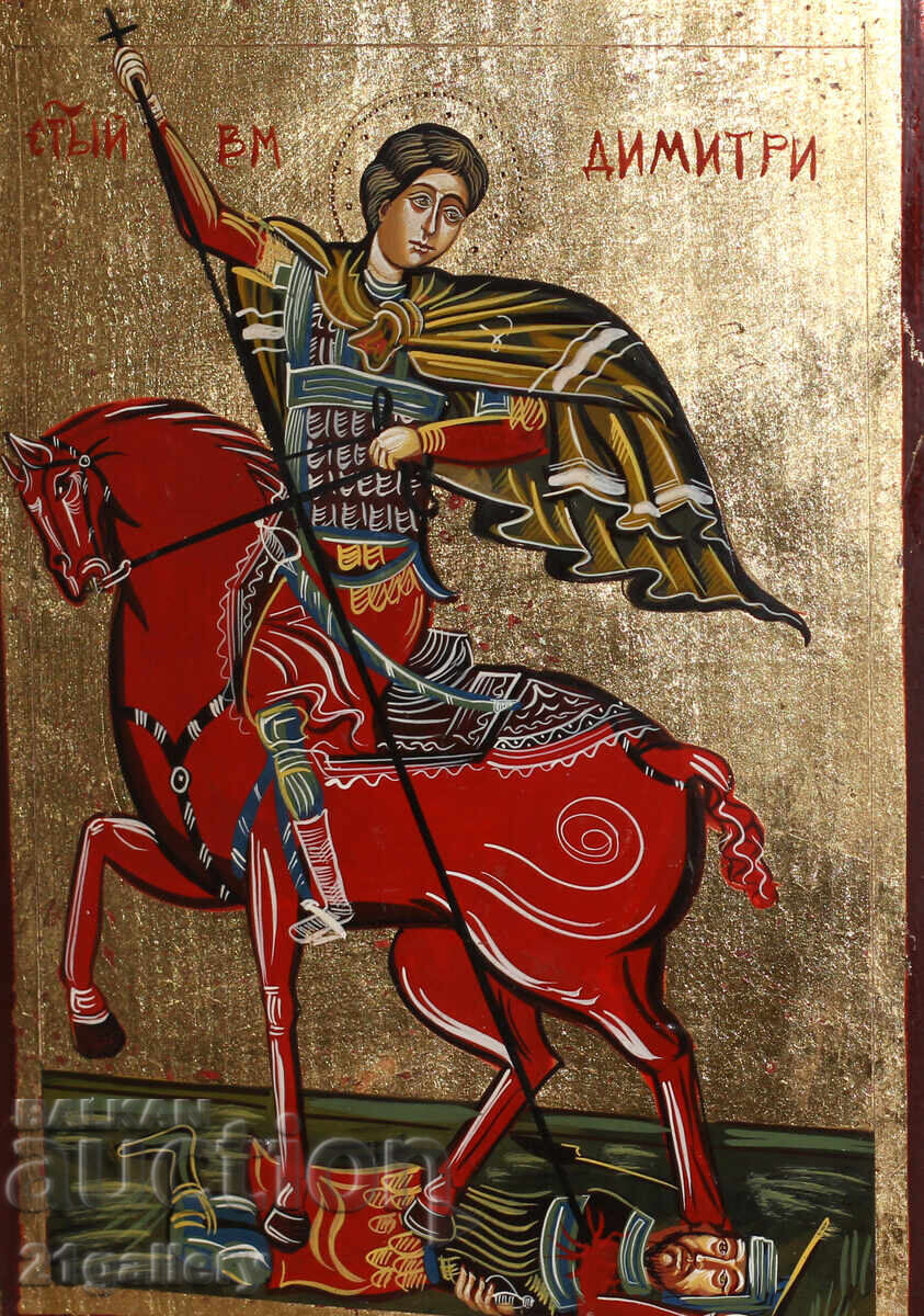 Hand-painted icon of Saint Demetrius Hand-painted icon of Saint Demetrius