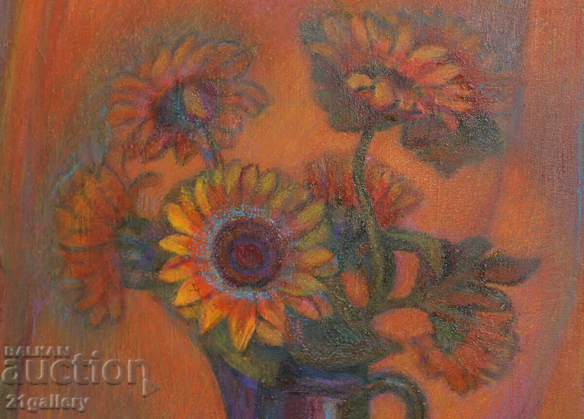 Elka Naydenova (1932 – 2016) Still Life Vase with Flowers - 5 Elka Naydenova (1932 – 2016) Still Life Vase with Flowers - 5