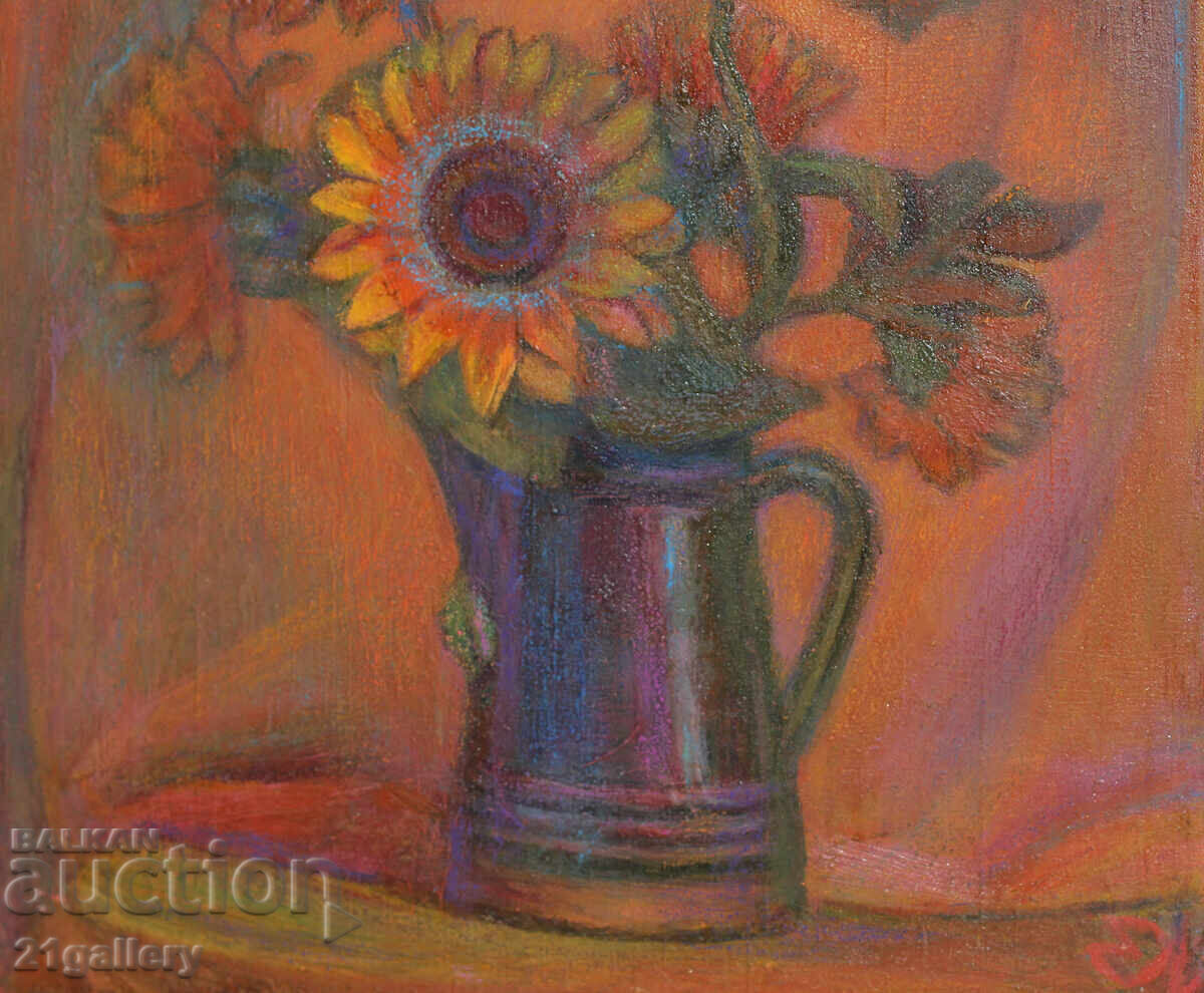 Elka Naydenova (1932 – 2016) Still Life Vase with Flowers - 6 Elka Naydenova (1932 – 2016) Still Life Vase with Flowers - 6