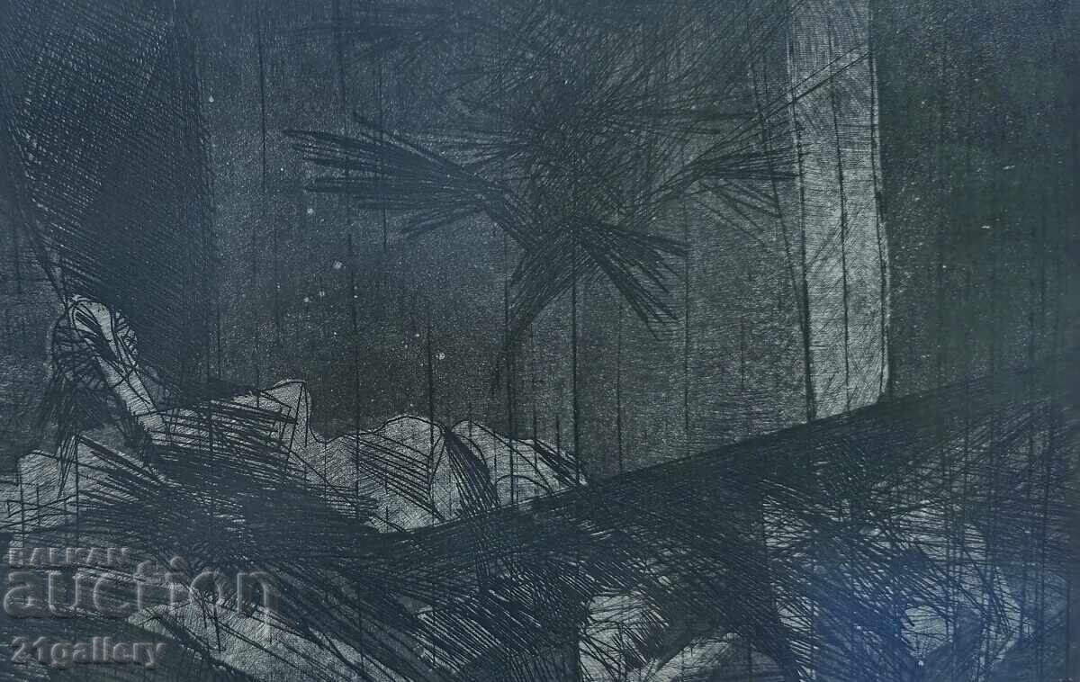 Mincho Panayotov (1944-) graphics abstract composition - 6 Mincho Panayotov (1944-) graphics abstract composition - 6