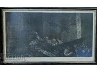 Mincho Panayotov (1944-) compoziție grafică abstractă