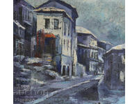 Winter cityscape / oil paints / signed