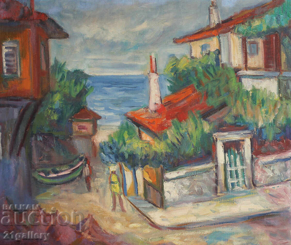 Vasil Daalov (1898 - 1979) Oil painting, landscape with price 1800.00 BGN | € 920.33 Vasil Daalov (1898 - 1979) Oil painting, landscape with price 1800.00 BGN | € 920.33