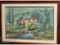 Oil painting, landscape, signed 2003.