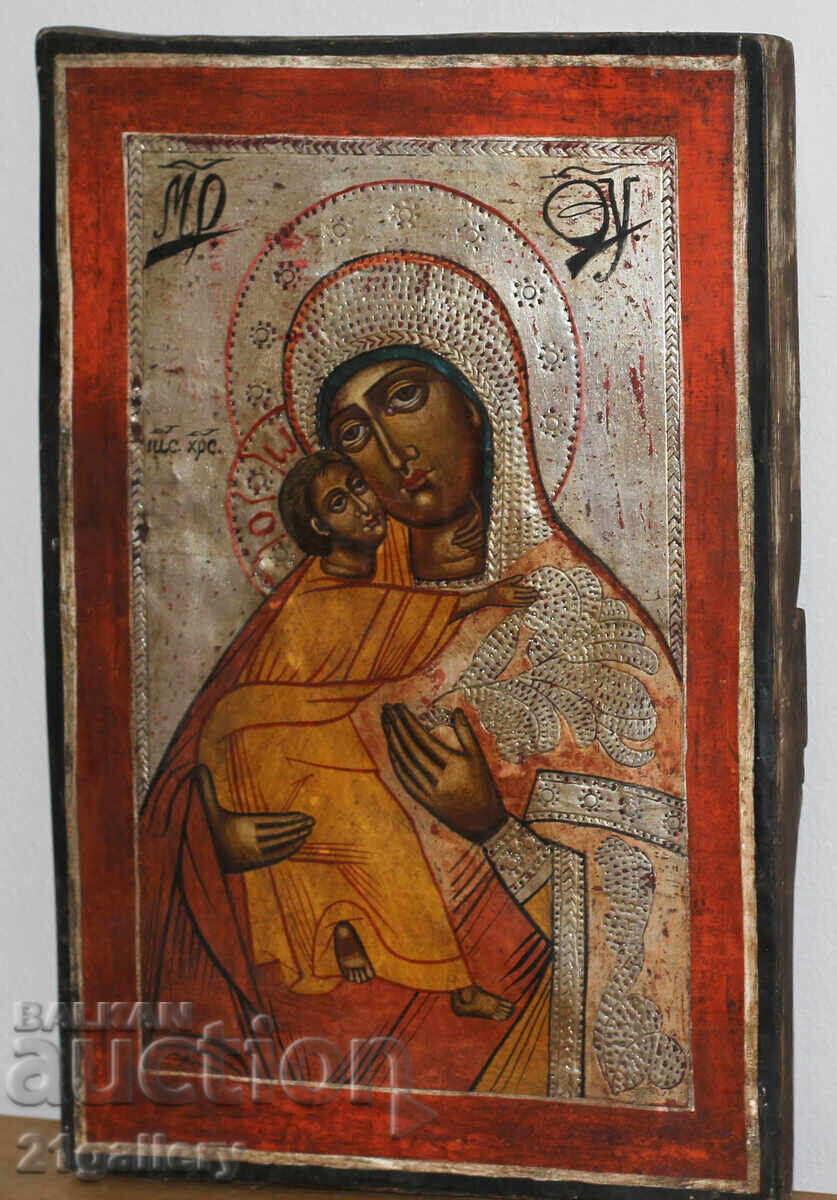 Hand-painted icon of the Holy Mother of God with the Child Hand-painted icon of the Holy Mother of God with the Child