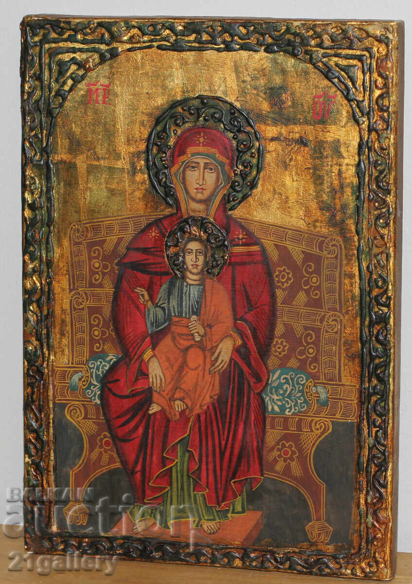 Hand-painted icon of the Holy Mother of God with the Child with price 500.00 BGN | € 255.65