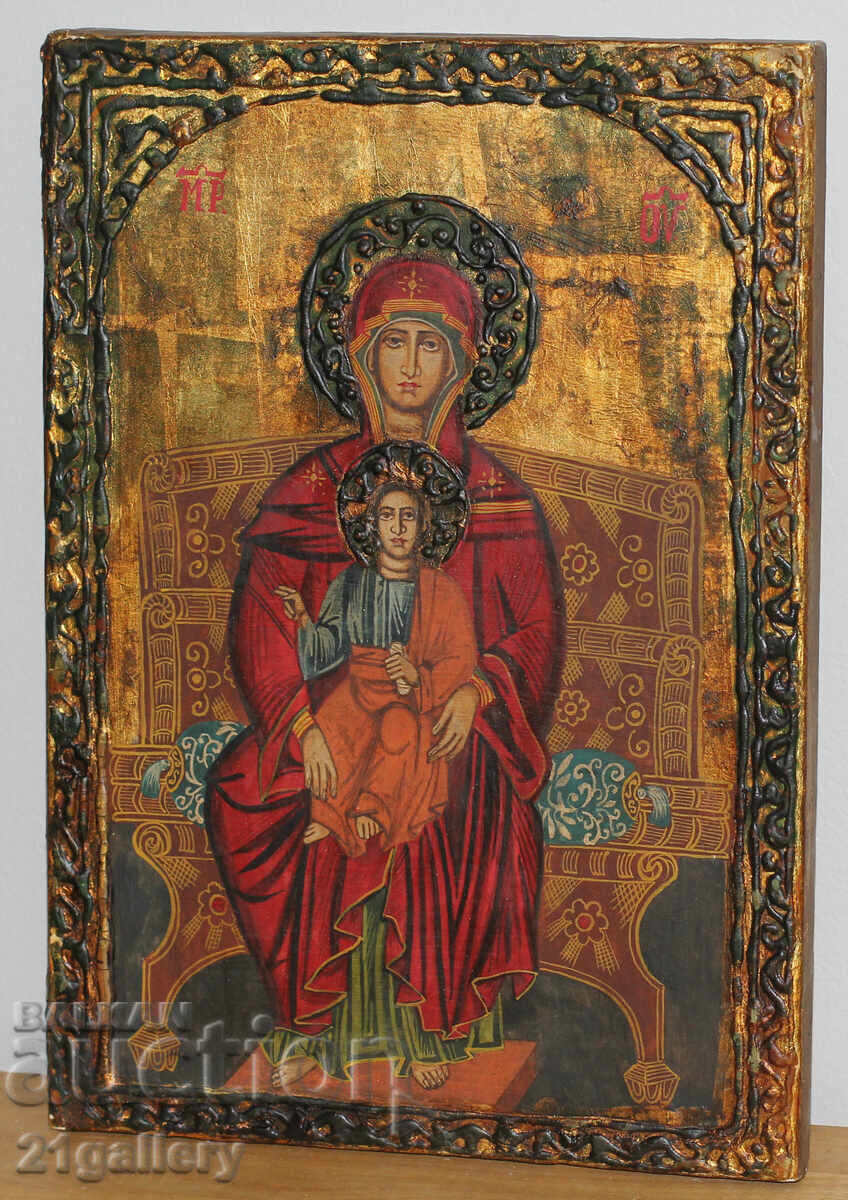 Auction  Hand-painted icon of the Holy Mother of God with the Child