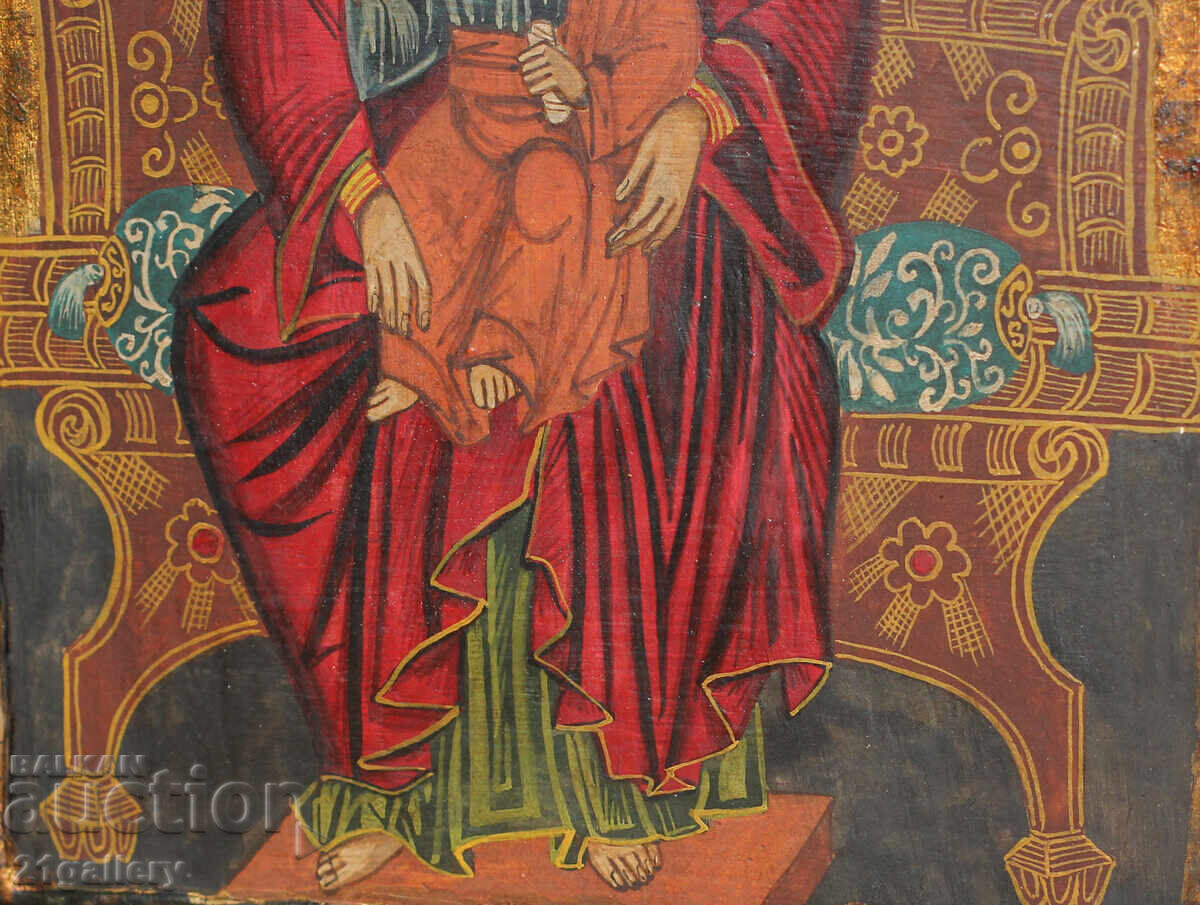 Hand-painted icon of the Holy Mother of God with the Child - 7