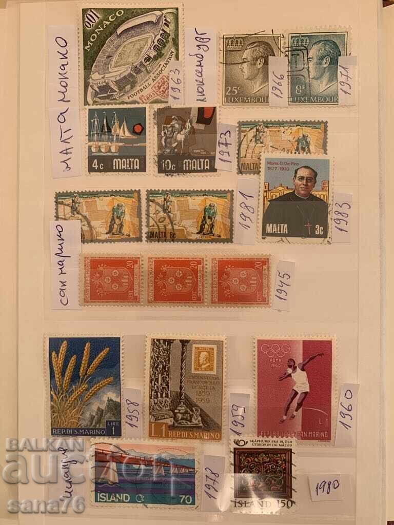 Lot of old stamps 6 countries from Europe-1945 to 1983 with price 3.00 BGN | € 1.53 Lot of old stamps 6 countries from Europe-1945 to 1983 with price 3.00 BGN | € 1.53