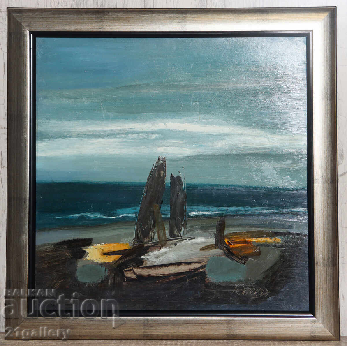 Petko Serkedjiev - Penser (1947 - 2019) Seascape with price 600.00 BGN | € 306.78 Petko Serkedjiev - Penser (1947 - 2019) Seascape with price 600.00 BGN | € 306.78