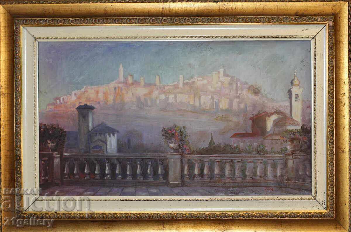 Landscape from Bergamo, mid-20th century, signed Landscape from Bergamo, mid-20th century, signed