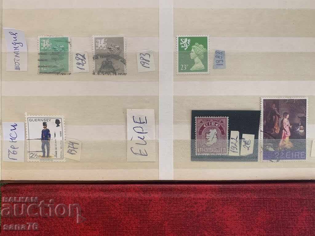 Auction Lot of old stamps Great Britain and Eire-1922 to 1988 Auction Lot of old stamps Great Britain and Eire-1922 to 1988