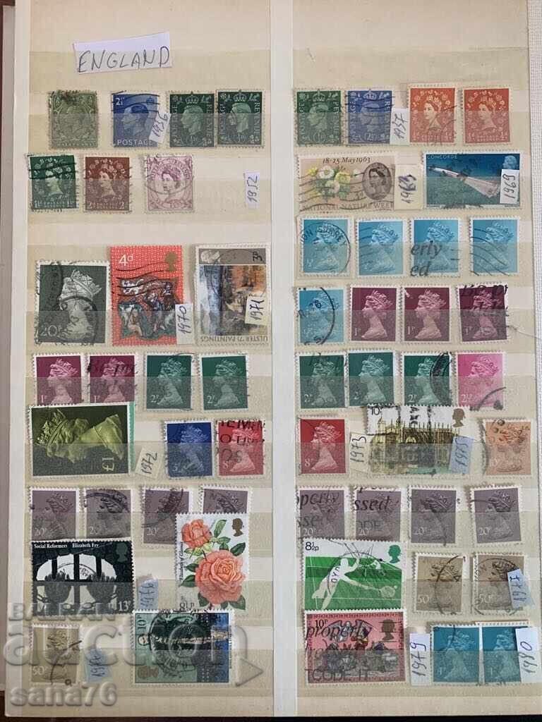Lot of old stamps Great Britain and Eire-1922 to 1988 Lot of old stamps Great Britain and Eire-1922 to 1988