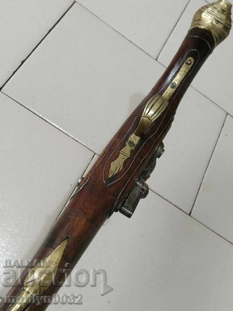 Πυρόλιθο 47cm Οθωμανικό όπλο με ασημένια καρφιά - 5