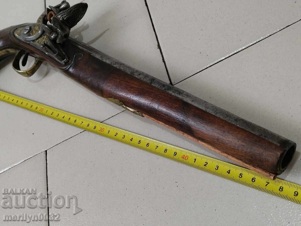 Πυρόλιθο 47cm Οθωμανικό όπλο με ασημένια καρφιά - 6