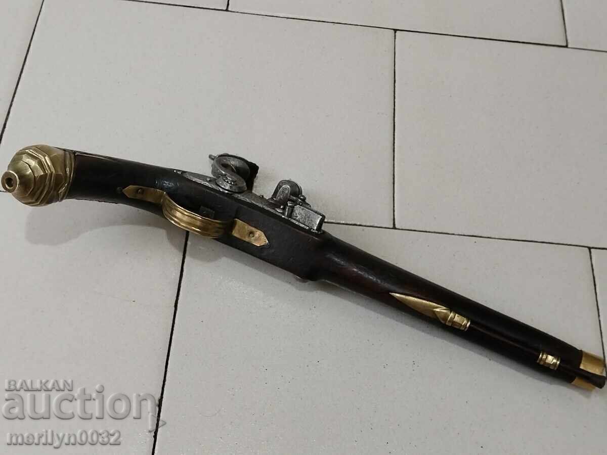 Flintlock pistol 42cm Ottoman pistol with silver fittings - 6 Flintlock pistol 42cm Ottoman pistol with silver fittings - 6