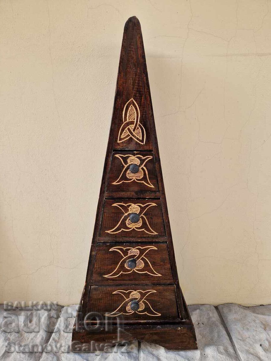 Auction Antique wooden pyramid cabinet Auction Antique wooden pyramid cabinet
