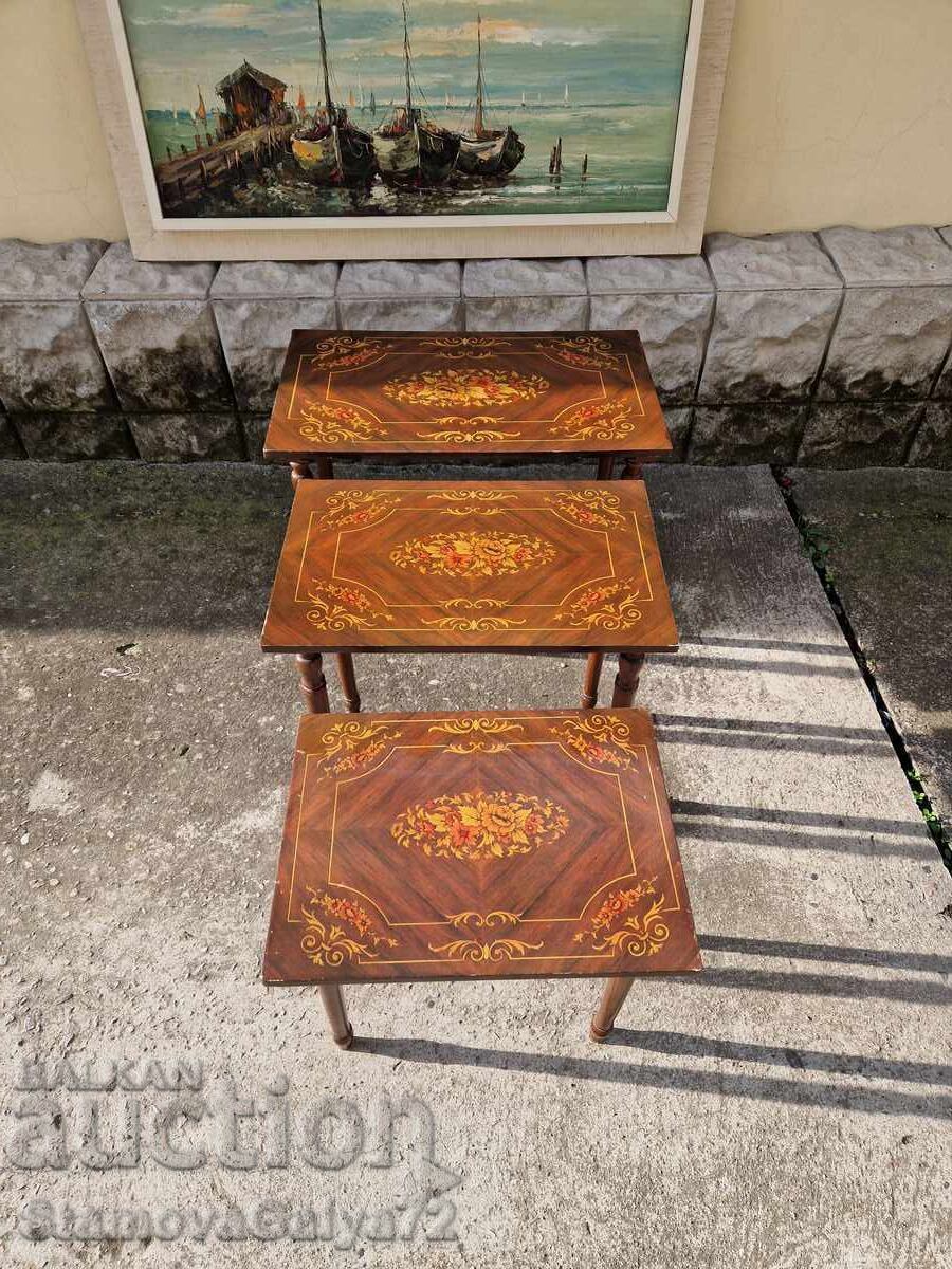 Great set of antique wooden tables, 3 pieces with price 244.00 BGN | € 124.76 Great set of antique wooden tables, 3 pieces with price 244.00 BGN | € 124.76