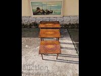 Great set of antique wooden tables, 3 pieces