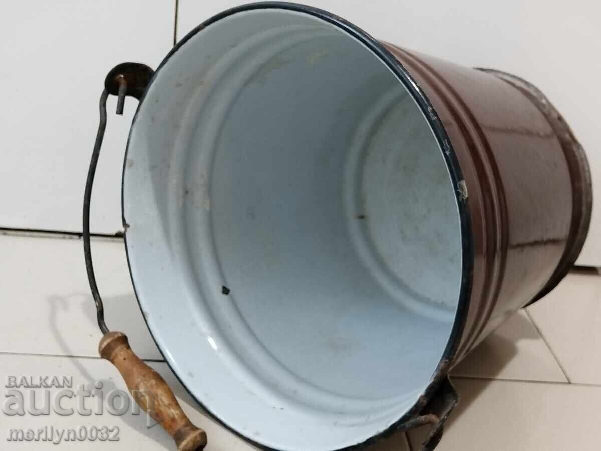 Auction  Enamel bucket from the Soviet era enameled vessel basin USSR