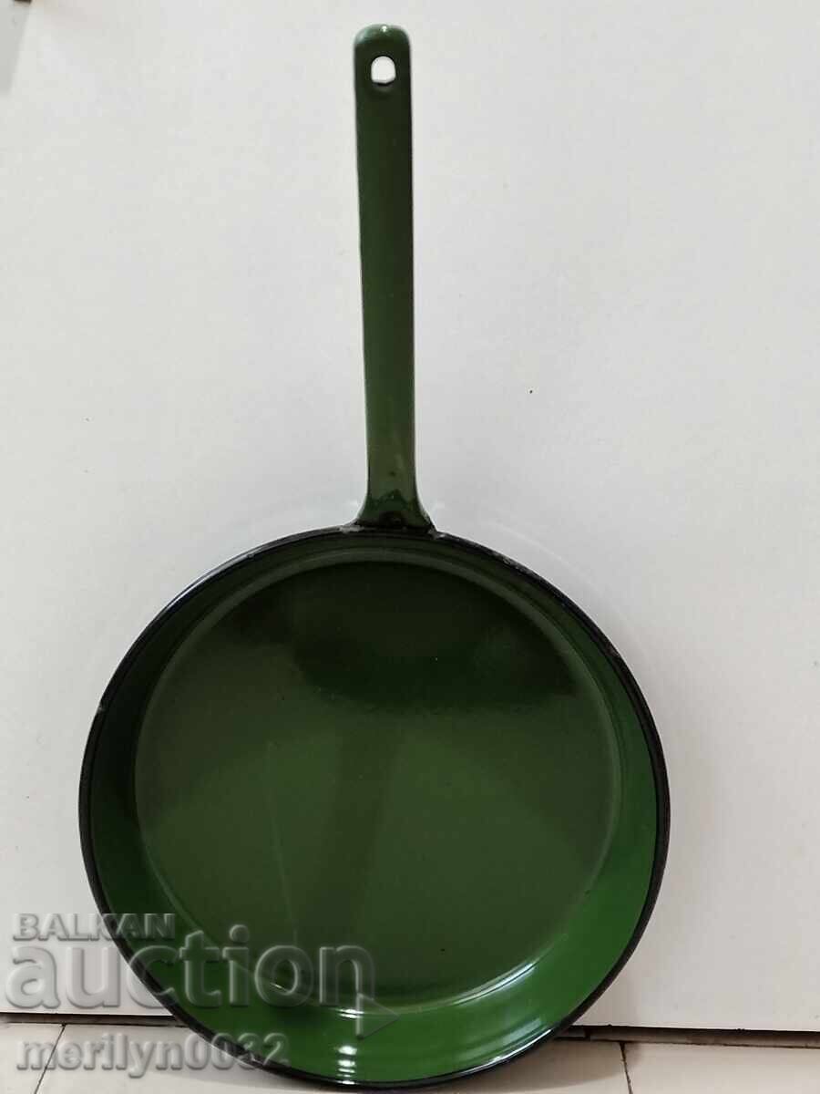 Old enameled pot, enamel pan, 1955, Troyan, Republic of Bulgaria with price 55.00 BGN | € 28.12