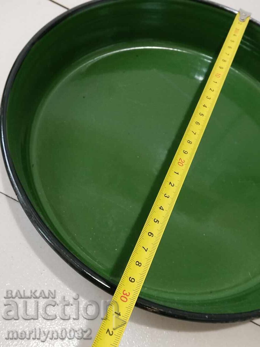 Old enameled pot, enamel pan, 1955, Troyan, Republic of Bulgaria - 6