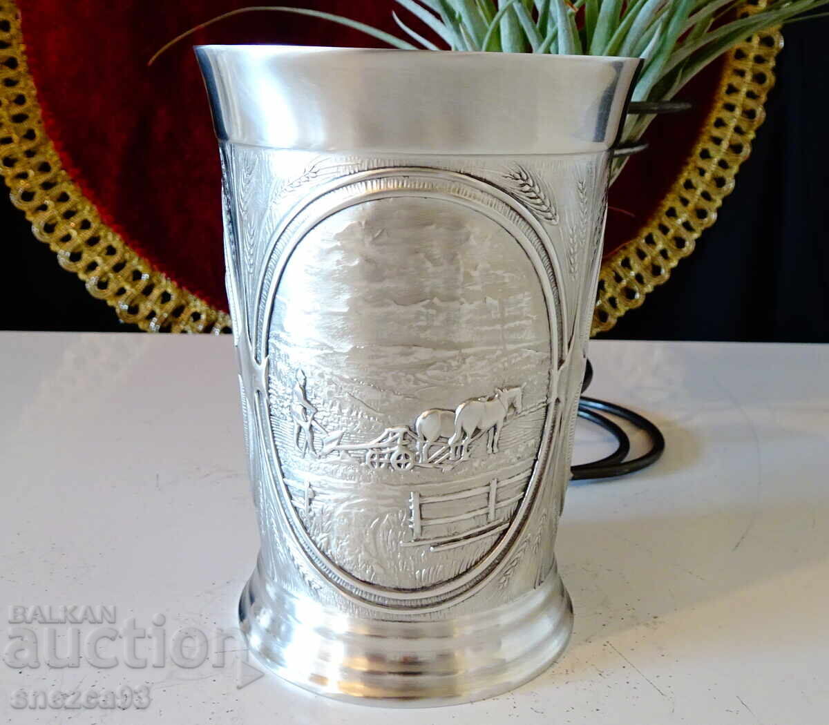 Cup, mug made of tin Harvest. Cup, mug made of tin Harvest.