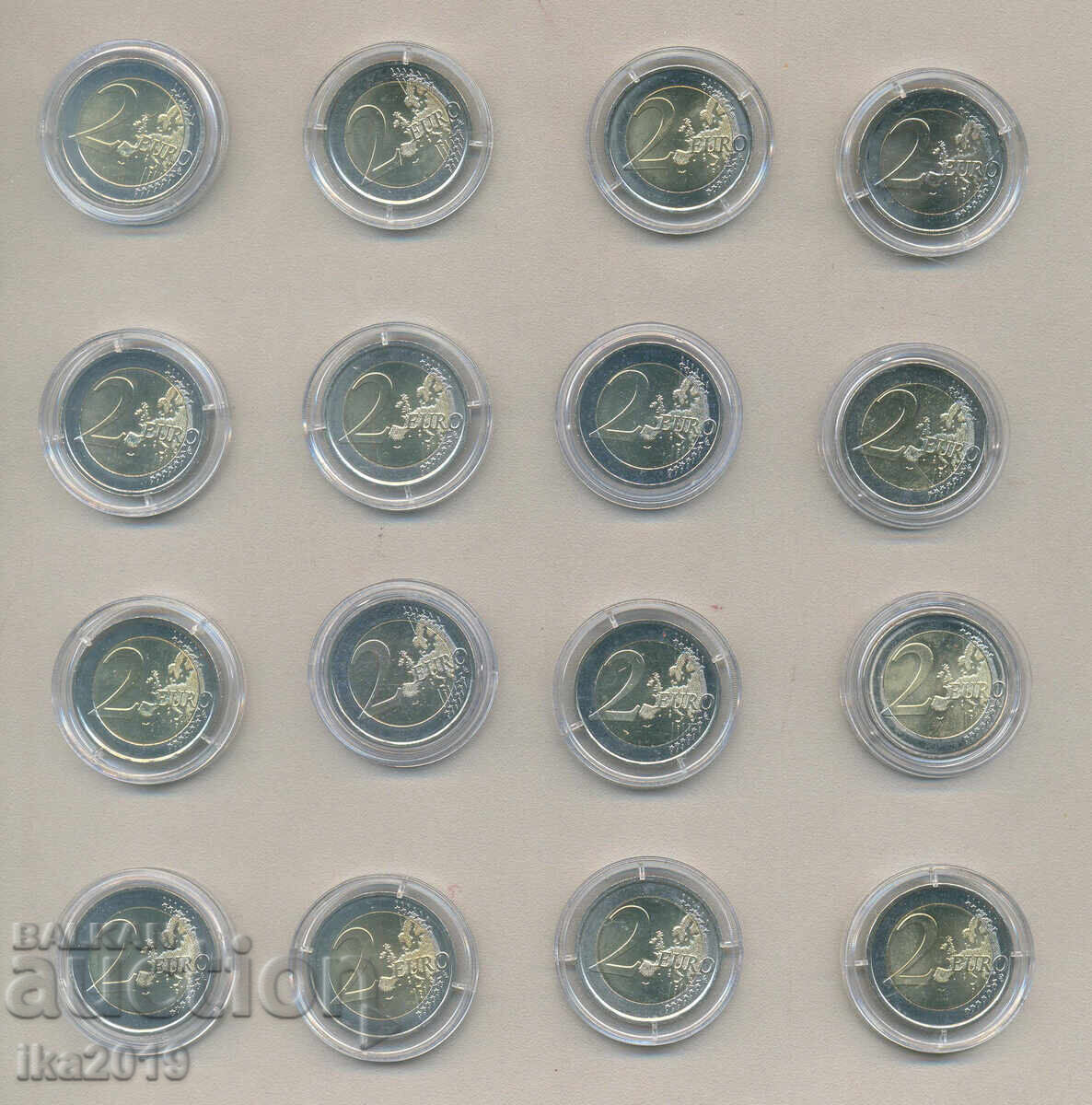 Комплект 16 броя различни 2 евро UNC с цена 127.99 лв. | € 65.44 Комплект 16 броя различни 2 евро UNC с цена 127.99 лв. | € 65.44