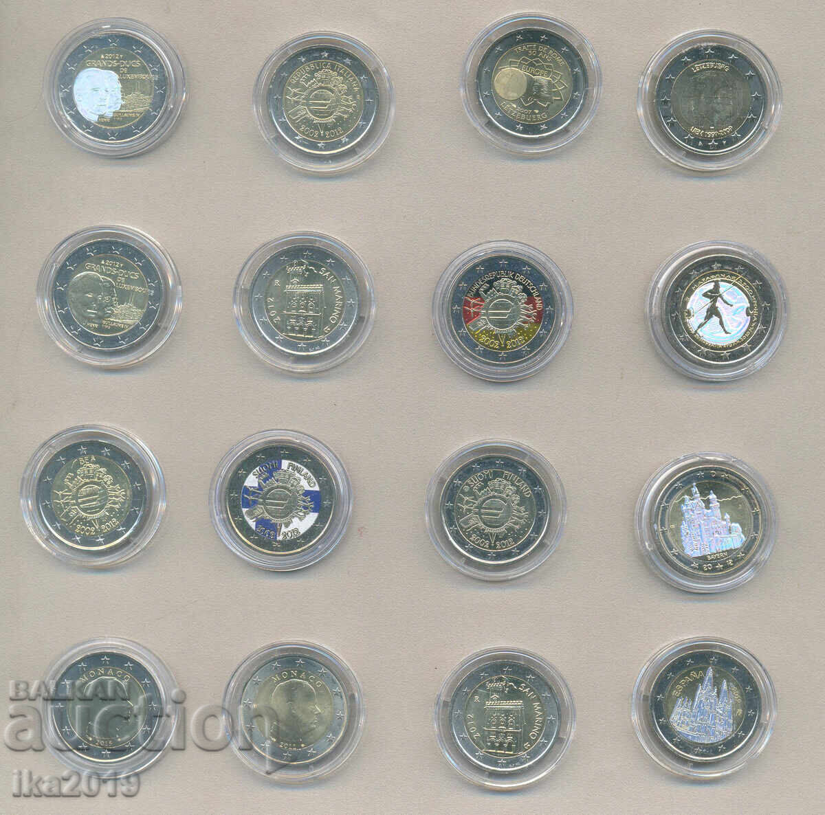 Set de 16 diferite 2 Euro UNC