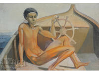 Figural composition, oil paints, portrait