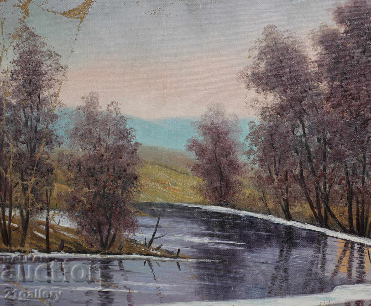 Παράδοση Hrant Ananyan - ποτάμιο τοπίο, ελαιογραφία Παράδοση Hrant Ananyan - ποτάμιο τοπίο, ελαιογραφία