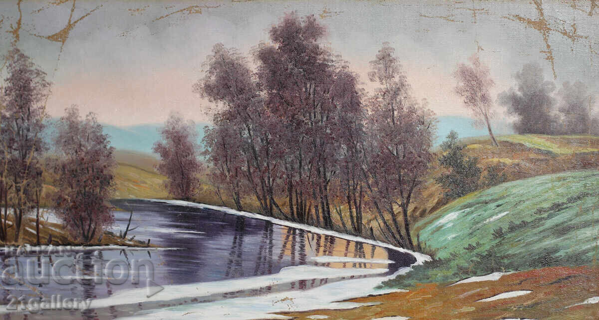 Hrant Ananyan - ποτάμιο τοπίο, ελαιογραφία Hrant Ananyan - ποτάμιο τοπίο, ελαιογραφία