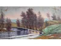 Hrant Ananyan - peisaj fluvial, pictură în ulei
