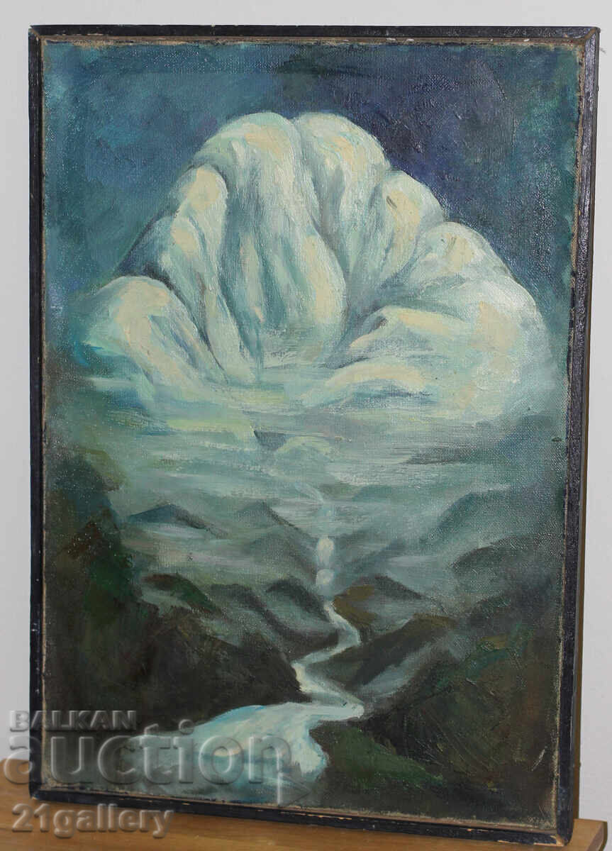 Δημοπρασία Παλιά ελαιογραφία, ορεινό τοπίο Δημοπρασία Παλιά ελαιογραφία, ορεινό τοπίο