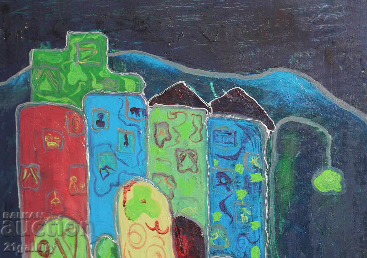 Delivery of Oil painting, abstract cityscape Delivery of Oil painting, abstract cityscape