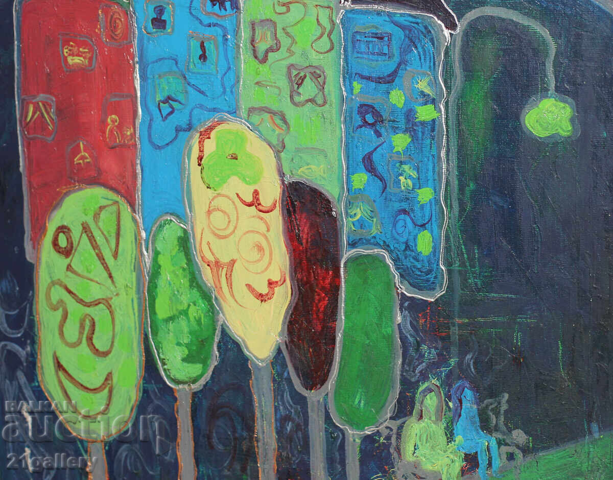 Oil painting, abstract cityscape - 5 Oil painting, abstract cityscape - 5