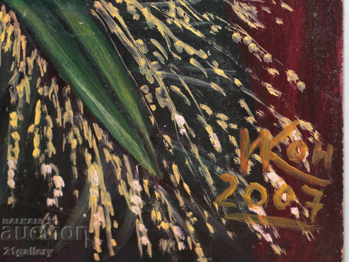 Still life with roses, oil paints, signed 2007. - 7